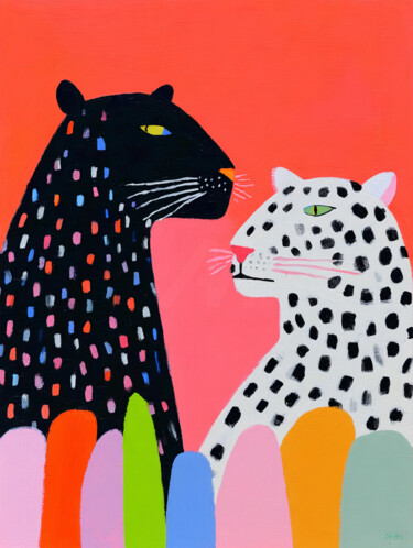数字艺术 标题为“Leopard Lovers” 由Sasha Robinson, 原创艺术品, 数字油画