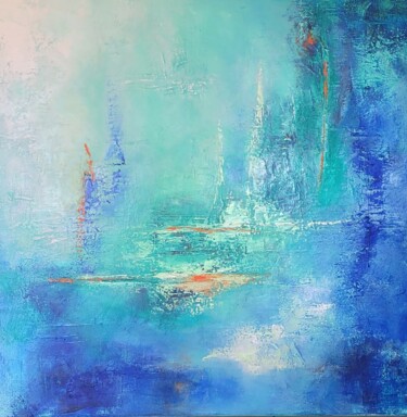 绘画 标题为“ERUPTION DE LUMIERE” 由Isabelle Eisenberg, 原创艺术品, 油 安装在木质担架架上