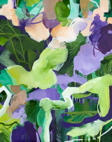 绘画 标题为“Tropical feeling” 由Ines Khadraoui, 原创艺术品, 丙烯 安装在木质担架架上