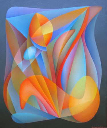 绘画 标题为“Time to think 6.” 由Orest Dubay, 原创艺术品, 油 安装在纸板上