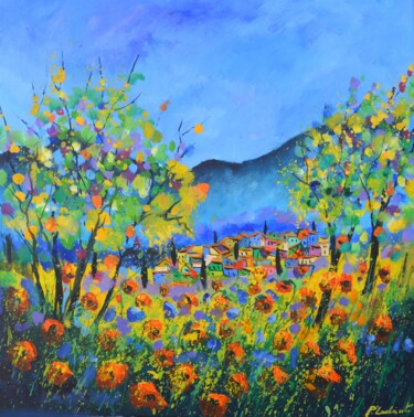绘画 标题为“Poppies in Provence…” 由Pol Ledent, 原创艺术品, 油 安装在木质担架架上