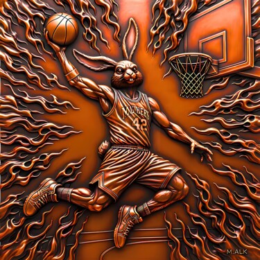 数字艺术 标题为“Basketball Rabbit S…” 由M Alk, 原创艺术品, AI生成的图像