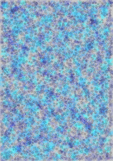 数字艺术 标题为“Parterre de bleus -…” 由Pascal Rissac, 原创艺术品, 数字油画