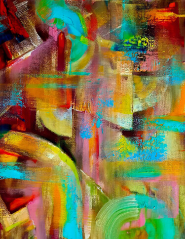 Vibrant Chaos 绘画 标题为“Vibrant Chaos” 由Yerkezhan Kamentayeva, 原创艺术品, 丙烯