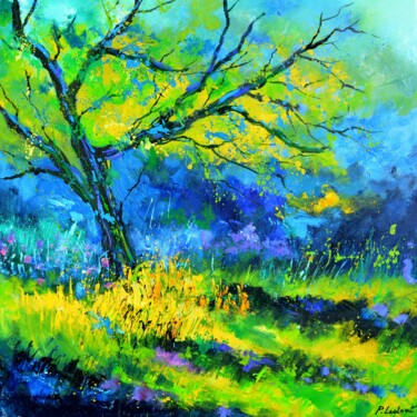 绘画 标题为“Flowers under the t…” 由Pol Ledent, 原创艺术品, 油 安装在木质担架架上