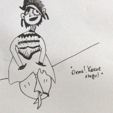 Drawing titled "Оппа, какие люди!" by Joujou Aniches, Original Artwork, Gel pen