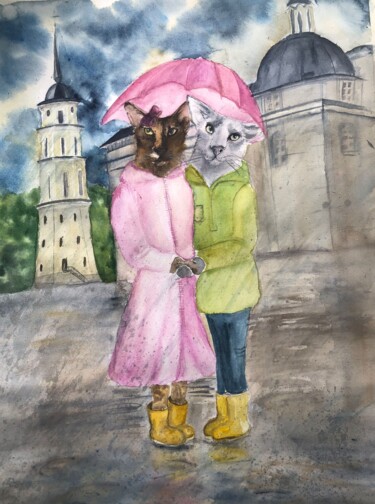 绘画 标题为“Land of Rain” 由Mariia Ivanova, 原创艺术品, 水彩