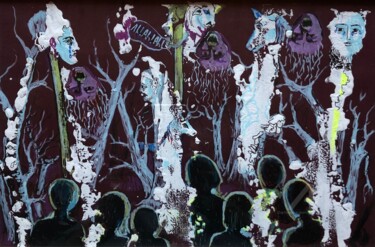 绘画 标题为“Du totem au pilori” 由Jacqueline Klocke, 原创艺术品, 丙烯