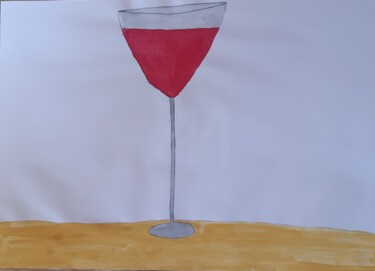 绘画 标题为“Glass of wine” 由Alexandra Corina Irimia, 原创艺术品, 水彩