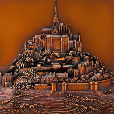 数字艺术 标题为“Mont Saint Michel B…” 由M Alk, 原创艺术品, AI生成的图像
