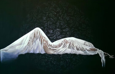 White Drapery Mystery 绘画 标题为“White Drapery Myste…” 由Nurgaliy Abdigaliyev, 原创艺术品, 油