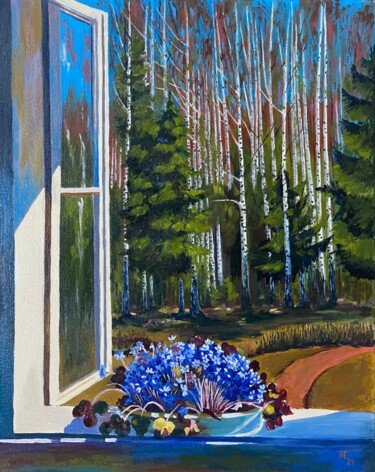 Peinture intitulée "Morning Landscape W…" par Nataliia Yakovenko, Œuvre d'art originale, Huile Monté sur Châssis en bois