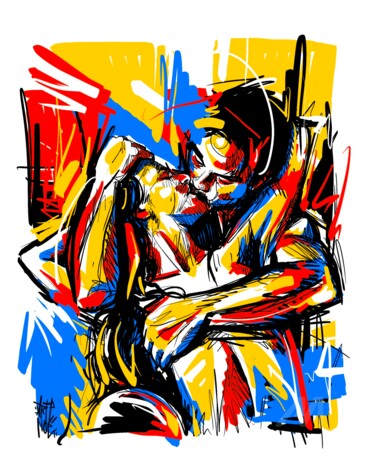 数字艺术 标题为“Kiss” 由Art De Noé, 原创艺术品, 数字油画