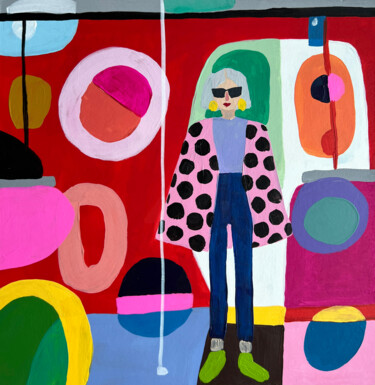 绘画 标题为“Woman in oversized…” 由Sasha Robinson, 原创艺术品, 丙烯