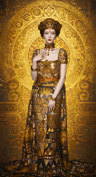数字艺术 标题为“The Golden Empress” 由Del Elle, 原创艺术品, AI生成的图像
