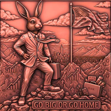 数字艺术 标题为“Go Big Or Go Home A…” 由M Alk, 原创艺术品, AI生成的图像