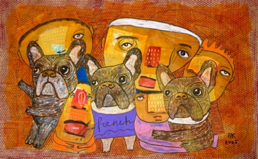 绘画 标题为“French bulldog corp…” 由Pavel Kuragin, 原创艺术品, 粉彩
