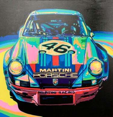 绘画 标题为““Martini Porsche”” 由Ludo Knaepkens, 原创艺术品, 丙烯 安装在木质担架架上