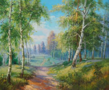 Forest Pathway 绘画 标题为“Forest Pathway” 由Nurgaliy Abdigaliyev, 原创艺术品, 油