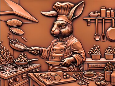 数字艺术 标题为“Whimsical Rabbit Ch…” 由M Alk, 原创艺术品, AI生成的图像