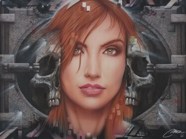 绘画 标题为“Escape” 由Johann Morza (MORZ), 原创艺术品, 喷枪 安装在木质担架架上