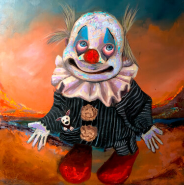 绘画 标题为“Clown at Sunset Dre…” 由Yerkezhan Kamentayeva, 原创艺术品, 油