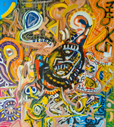 Vibrant Energy Dance 绘画 标题为“Vibrant Energy Dance” 由Yerkezhan Kamentayeva, 原创艺术品, 丙烯
