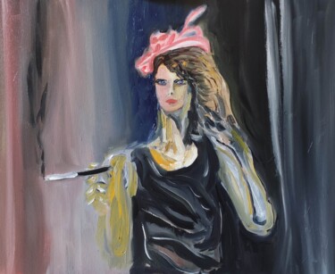 绘画 标题为“Elle” 由François Van Hemelryck, 原创艺术品, 油 安装在木质担架架上