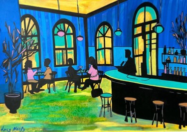 绘画 标题为“One day in a cafe” 由Lucy Nosfy, 原创艺术品, 标记