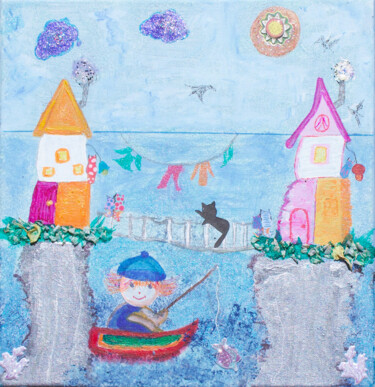 绘画 标题为“Les petites maisons…” 由Maguie Mesguich, 原创艺术品, 丙烯