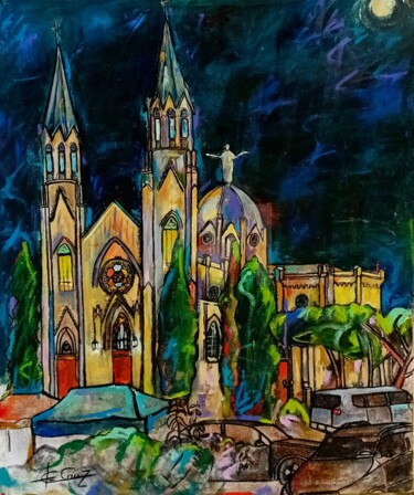 绘画 标题为“A Catedral da Cidad…” 由José Claudinei Da Cruz, 原创艺术品, 丙烯 安装在木质担架架上