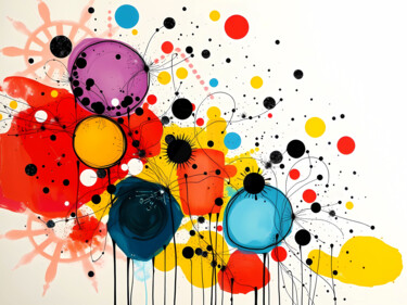 Colorful abstract art, Art deco 数字艺术 标题为“Colorful abstract a…” 由Pict T Mosb, 原创艺术品, AI生成的图像