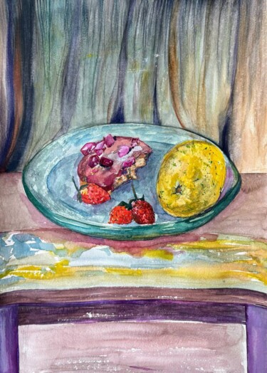 绘画 标题为“Breakfast Stillness” 由Anna Kober, 原创艺术品, 水彩
