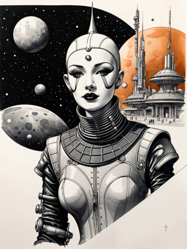 Digital Arts titled "Outer World Mime -…" by Daniel Arrhakis, Original Artwork, Digital Painting