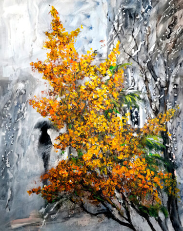 Autumn Rain 绘画 标题为“Autumn Rain” 由Nurgaliy Abdigaliyev, 原创艺术品, 油