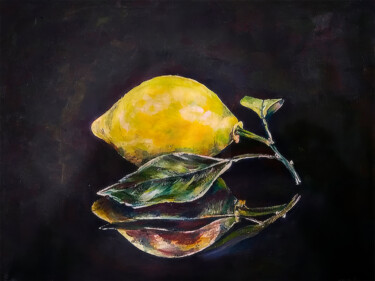 Vibrant Lemon Painting 绘画 标题为“Vibrant Lemon Paint…” 由Nurgaliy Abdigaliyev, 原创艺术品, 油