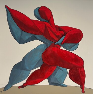 绘画 标题为“Lovers Dancing.” 由Ta Byrne, 原创艺术品, 油 安装在木质担架架上