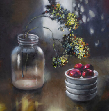 绘画 标题为“Simple Jar with Col…” 由Nurgaliy Abdigaliyev, 原创艺术品, 油