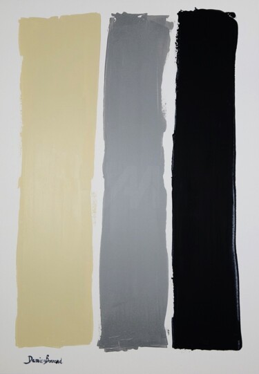 绘画 标题为“Color lines, black-…” 由Damien Berrard, 原创艺术品, 丙烯 安装在木质担架架上