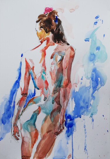 绘画 标题为“Bather XXXII” 由Jelena Djokic, 原创艺术品, 水彩
