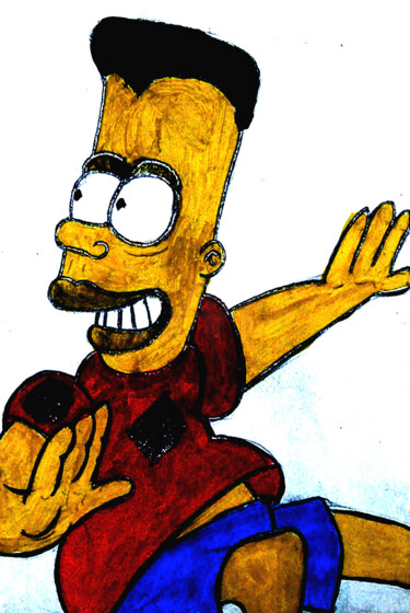 绘画 标题为“Les Simpson” 由José Espiguinha, 原创艺术品, 铅笔