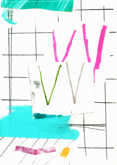 图画 标题为“VV-VV” 由Dusan Stosic, 原创艺术品, 丙烯 安装在纸板上