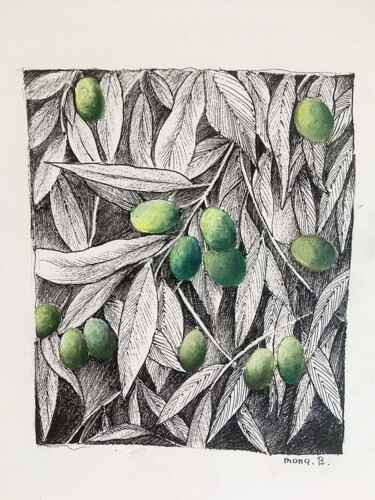 印花与版画 标题为“Olives” 由Mona.B, 原创艺术品, 数字打印