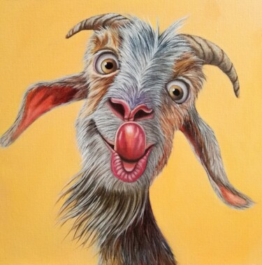 绘画 标题为“caricature animaliè…” 由Steivan Loundou, 原创艺术品, 油 安装在木板上