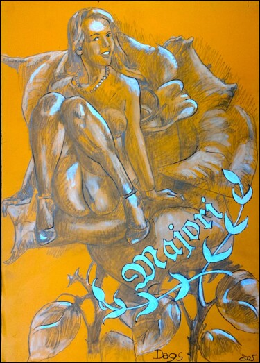图画 标题为“Maija from MAJORI/…” 由Dags Vidulejs, 原创艺术品, 墨