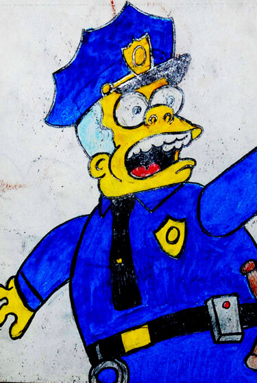 绘画 标题为“Les Simpson2” 由José Espiguinha, 原创艺术品, 水粉