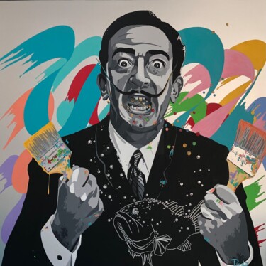 绘画 标题为“HOMMAGE A DALI " La…” 由François Poulat, 原创艺术品, 丙烯 安装在木质担架架上