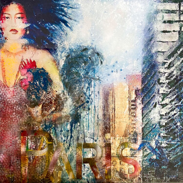 绘画 标题为“Mademoiselle Paris” 由Florence Autelin, 原创艺术品, 丙烯 安装在铝上