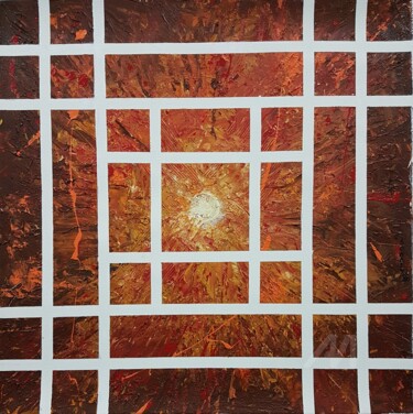 绘画 标题为“Rays of Hope 1” 由Sonaly Gandhi, 原创艺术品, 丙烯 安装在木质担架架上