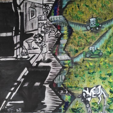 Médias tv en abondance . surproduction abusives 绘画 标题为“Médias tv en abonda…” 由Fabrice Feuillerat, 原创艺术品, 油 安装在木质担架架上